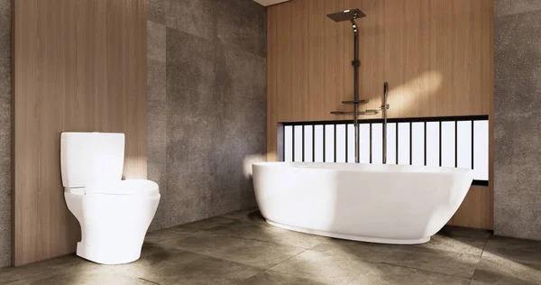 Het Bad Toilet Badkamer Japanse Wabi Sabi Stijl Rendering — Stockfoto