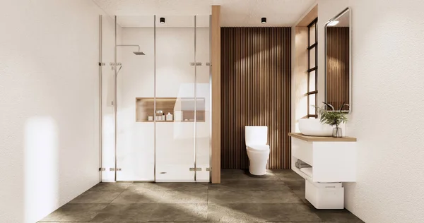 Bagno Toilette Bagno Giapponese Wabi Sabi Style Rendering — Foto Stock