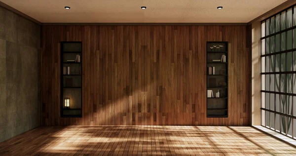 Limpeza Quarto Vazio Interior Japandi Wabi Sabi Style Renderização — Fotografia de Stock