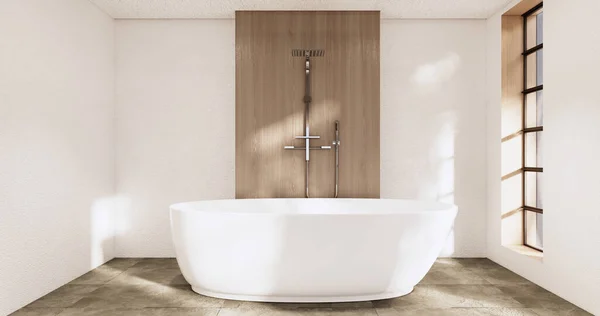 Het Bad Toilet Badkamer Japanse Wabi Sabi Stijl Rendering — Stockfoto