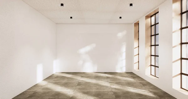 Cleaning Empty Room Interior Japandi Wabi Sabi Style Rendering — Stock Photo, Image