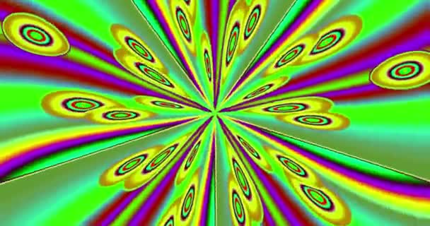 Multi Colored Rays Emerge Center Frame Rotate — ストック動画