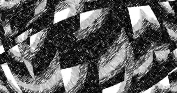 Monochrome Geometric Shapes Rotate Space Animated Background Club Video Endless — Video