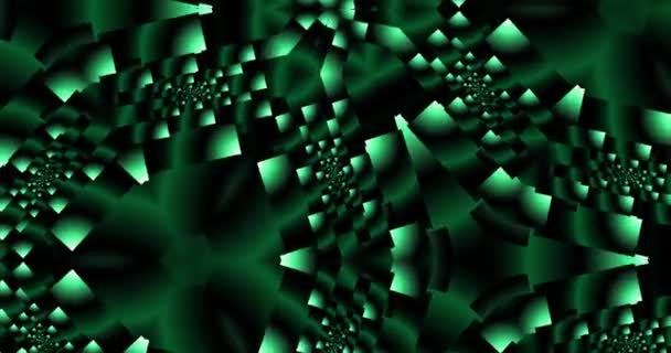 Fractal Green Shades Rotates Changes Its Shape Digital Technologies Background — Video Stock