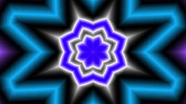 Flower Kaleidoscope Animated Graphics Template Musical Screensaver Background Advertising Congratulations — Stock Video