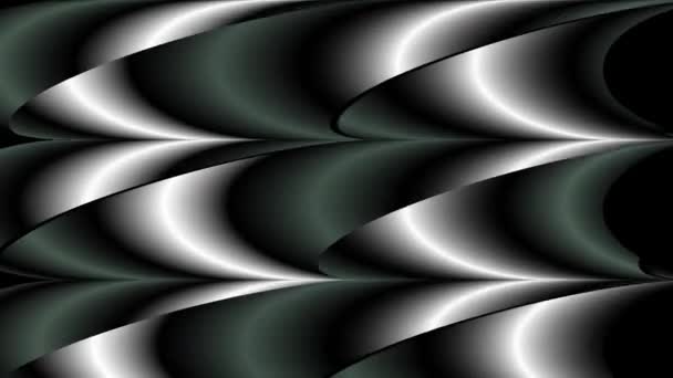 白黒の波の回転 アブストラクトモーショングラフィックス フラクタルアニメーション 美しい装飾だ エンドレスサイクル — ストック動画