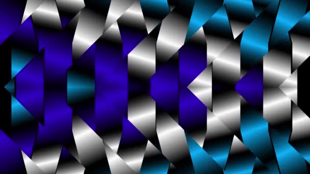 Left Right Triangular Waves Blue White Moving Abstract Motion Graphics — Stock Video