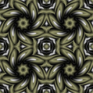 Mor ve hardal renginde çiçek desenleri ile koyu bir zemin üzerinde kesintisiz tekrarlayan soyut arkaplan.