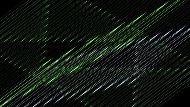 Luminous Lines Green White Motion Intersect Each Other Digital Technologies — Stockvideo