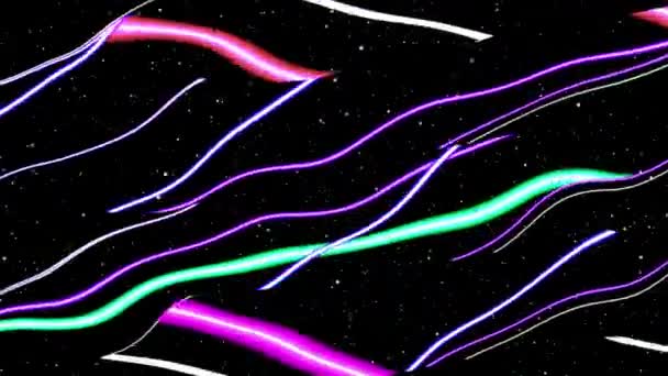 Very Nice Background Video Multicolored Glowing Waves Moving Running Glowing — Stok video