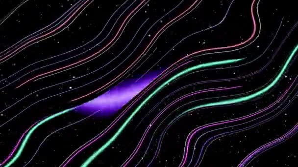 Very Nice Background Video Multicolored Glowing Waves Moving Running Glowing — Wideo stockowe