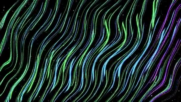 輝くハイライトと一緒に動く多色の輝く波を持つ非常に素晴らしい背景ビデオ — ストック動画