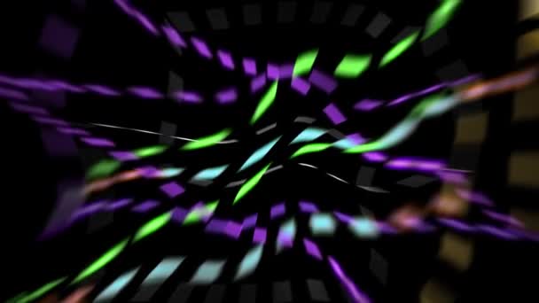 Luminous Dotted Lines Different Colors Colors Motion Intersect Each Other — Stockvideo