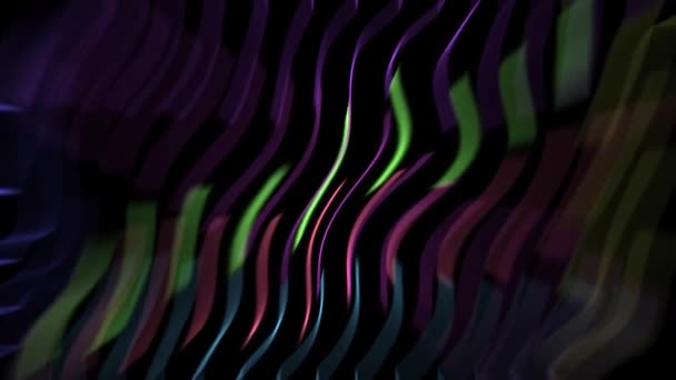 Een Zeer Mooie Achtergrond Video Met Veelkleurige Gloeiende Golven Bewegen — Stockvideo