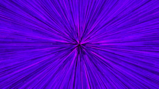 Rays Light Purple Pink Glow Flash Dark Starry Sky Endless — стоковое видео