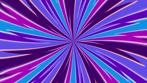 Rays Purple Blue Hues Emerge Center Frame Endless Movement Loop — Stock Video