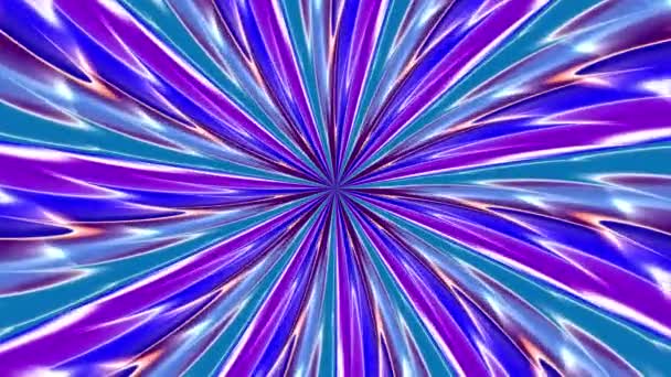 Центра Рамки Выходят Лучи Фиолетового Синего Цветов Вспышками Бесконечное Движение — стоковое видео