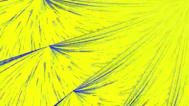 背景音乐录影带以黄色和蓝色调描绘扭曲的光束 偏移中心在框架的右上角 无休止的循环 — 图库视频影像