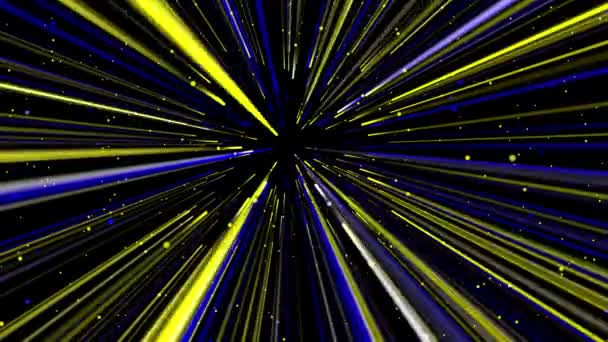 Yellow Blue Rays Light Approach Viewer Change Angle Illumination Background — Vídeos de Stock