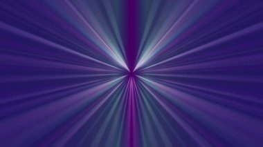 Cyan ve morun ışınları çerçevenin merkezinden gelir. Aralarından periyodik olarak ışık huzmeleri geçiyor. Animasyon arka plan kulübü videosu. Sonsuz döngü. Döngü.