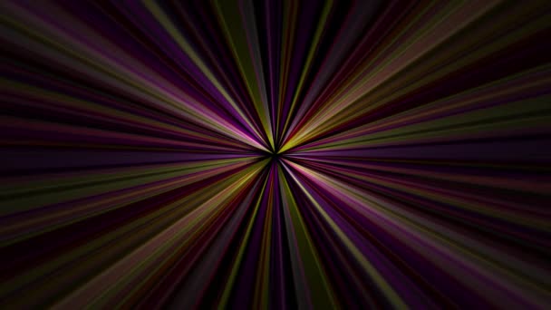 Multicolored Beams Light Emerge Center Frame Flash Different Frequencies Dark — Vídeos de Stock