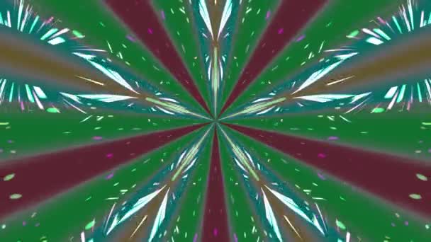 Kaleidoscope Ever Changing Patterns White Backdrop Beams Blue Green Red — Stockvideo