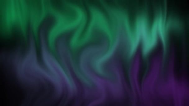 Stylized Flame Green Purple Tones Dark Background Abstract Animated Background — Stockvideo