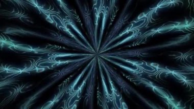 Shimmering blue and purple beams of light on a dark background. Reminiscent of moving frosty patterns or lace. Endless loop, loop.