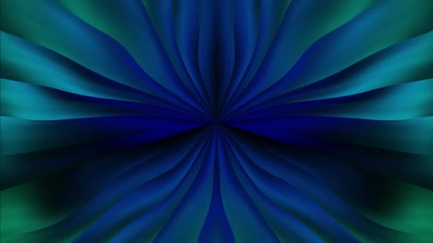 Луч Синего Зеленого Света Исходит Центра Рамки Перемещается Волнами Зеркальном — стоковое видео