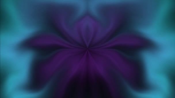 Фиолетовые Голубые Лучи Света Выходят Центра Рамки Искажаются Образуя Стилизованный — стоковое видео