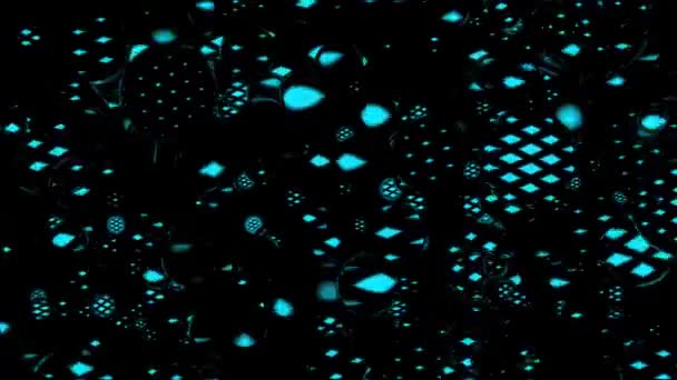 Abstract Animated Background Fractal Video Christmas Motives Light Spots Cyan — 图库视频影像