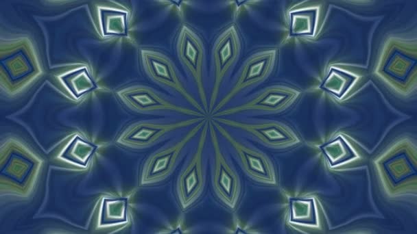 Abstract Animation Background Video Fractal Ornament Blue Tones Rotation Endless — 图库视频影像