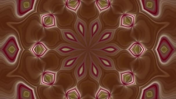 Abstract Animation Background Video Fractal Ornament Red Brown Colors Rotation — Wideo stockowe