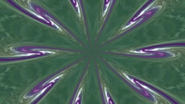Rays Light Swirls Purple Green Shades Come Out Center Frame — Vídeo de Stock