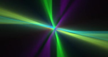 Çok renkli ışık demetleri hareket eder ve yanıp söner. Canlandırılmış soyut arkaplan videosu. Kulüp videosu. Sonsuz döngü. Döngü.