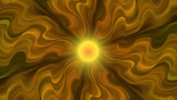 Bright Sun Undulating Rays Emanating Center Frame Dark Background Animated — Stock Video