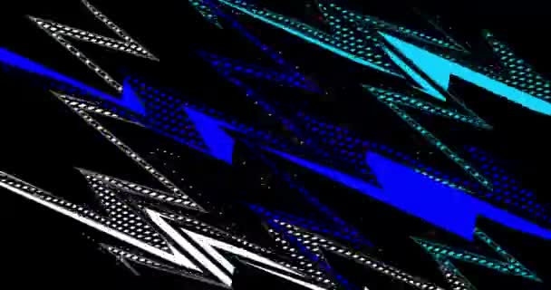 Los Rayos Luz Colores Azul Blanco Mueven Zigzags Fondo Animado — Vídeo de stock