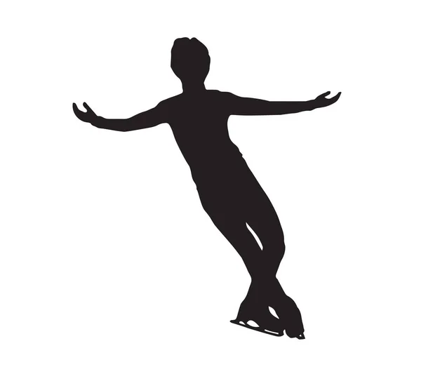 Figure Skater Silhouette Male Figure Showing Ice Skating Dance Vector — Stock Vector