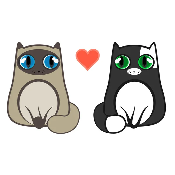 Amor gatos — Archivo Imágenes Vectoriales