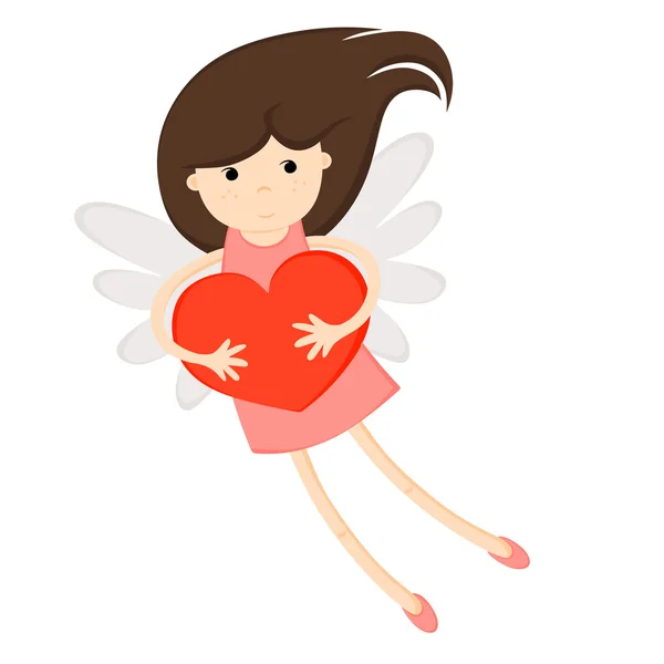 Girl with heart — Stock Vector