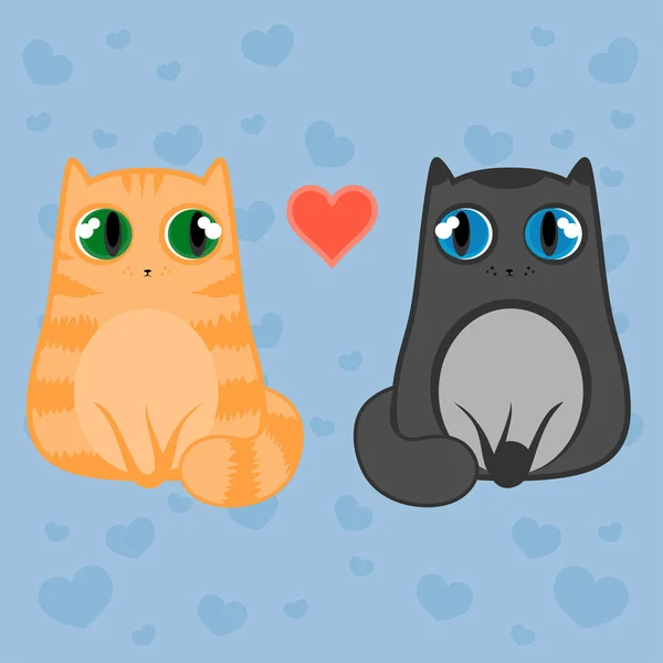 Chats amoureux — Image vectorielle