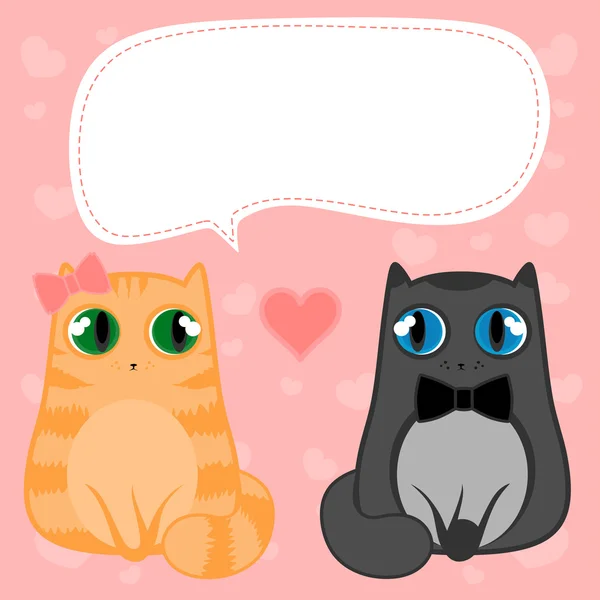 Cats in love — Stock Vector