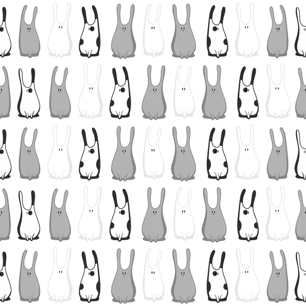 Seamless pattern of rabbits — Stock Vector