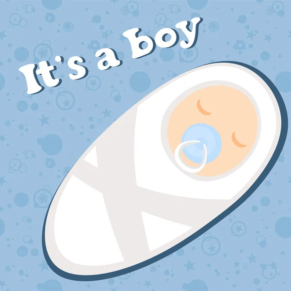 Pasgeboren jongen — Stockvector