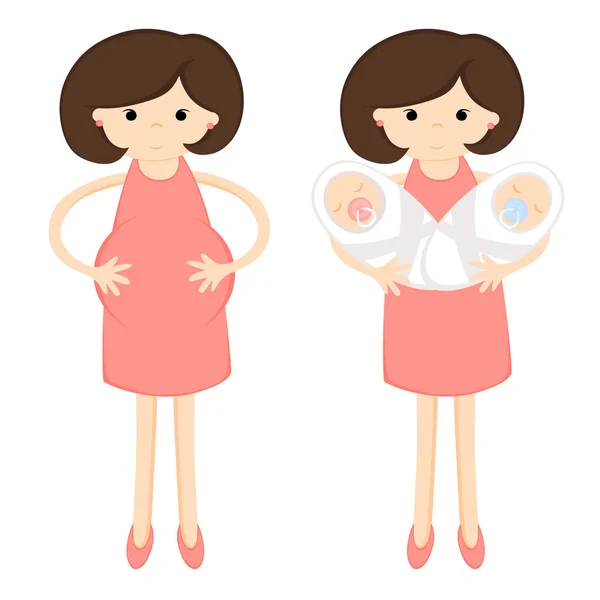 Illustratie van een zwangere vrouw — Stockvector