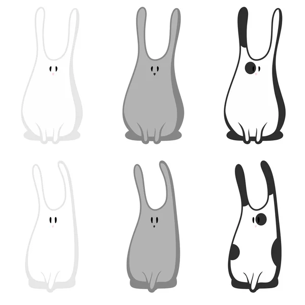 Ensemble de lapins de dessin animé — Image vectorielle