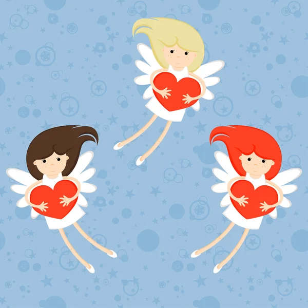 Κορίτσια άγγελοι — Διανυσματικό Αρχείο