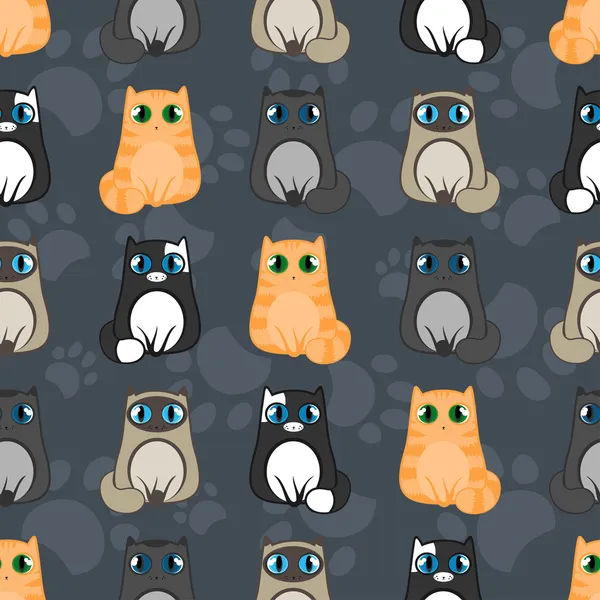 Seamless pattern of the cats