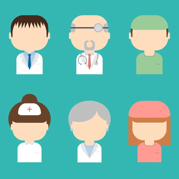 Set of medical characters icons — Stock Vector
