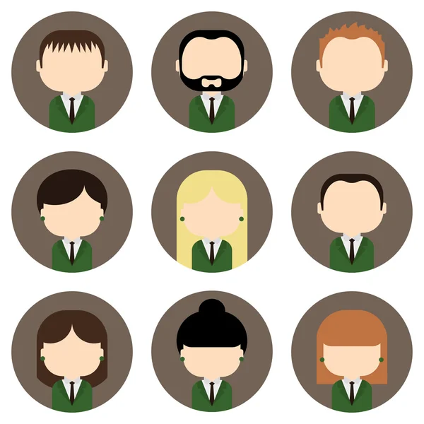 Set of colorful office people icons — Stock Vector